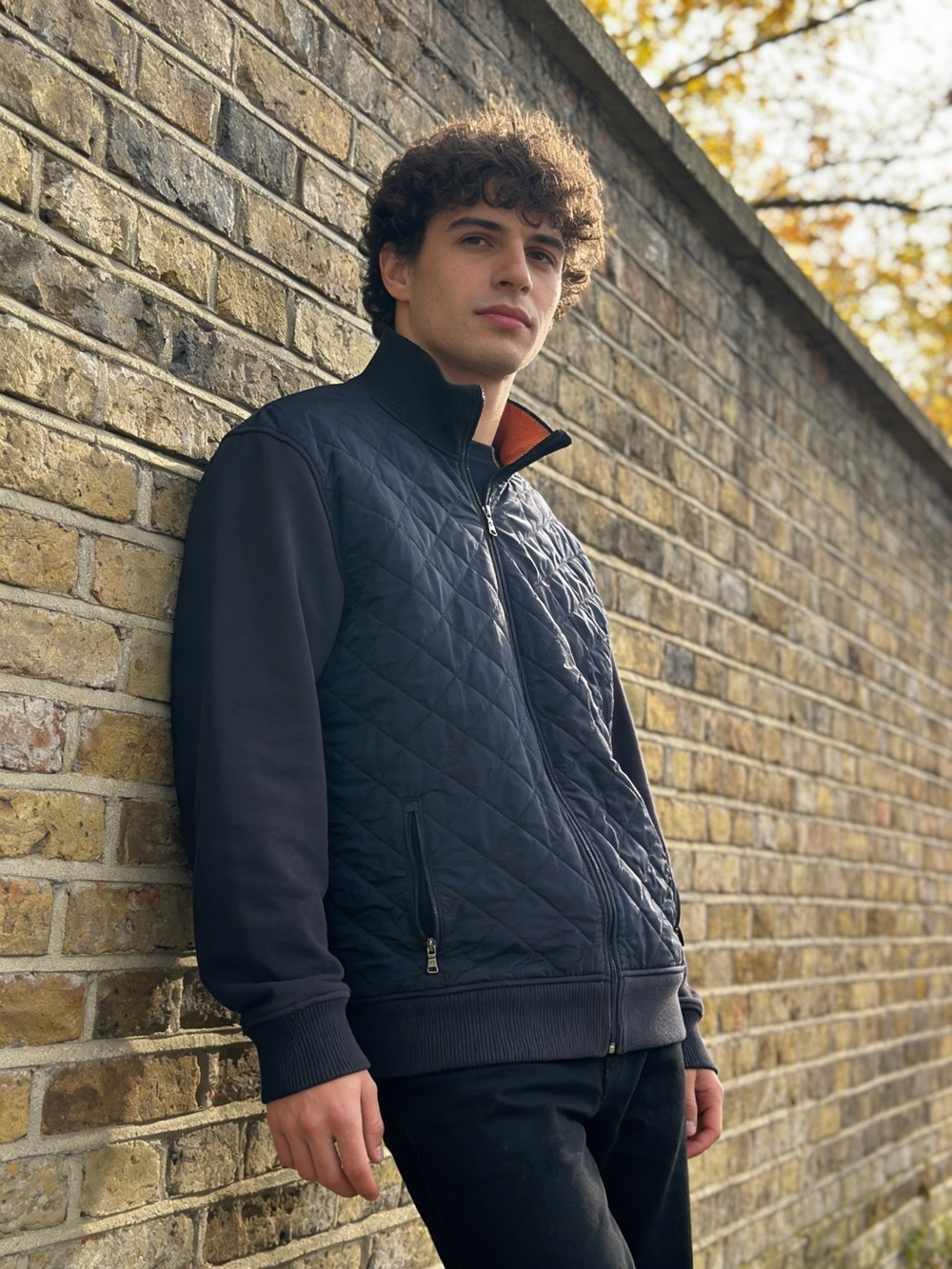 Tommy Hilfiger Men's Quilted Knit Sleeve Jacket‎ Extra Large Navy
